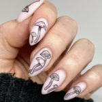 Mushroom Nails - light pink long shrooms