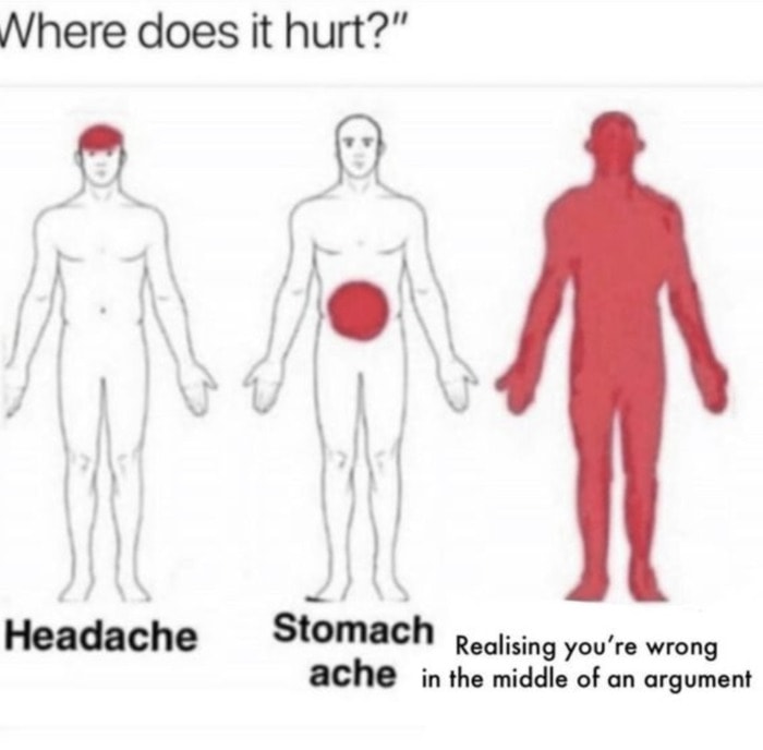 Relatable Memes - Realizing You're Wrong in the middle of an argument