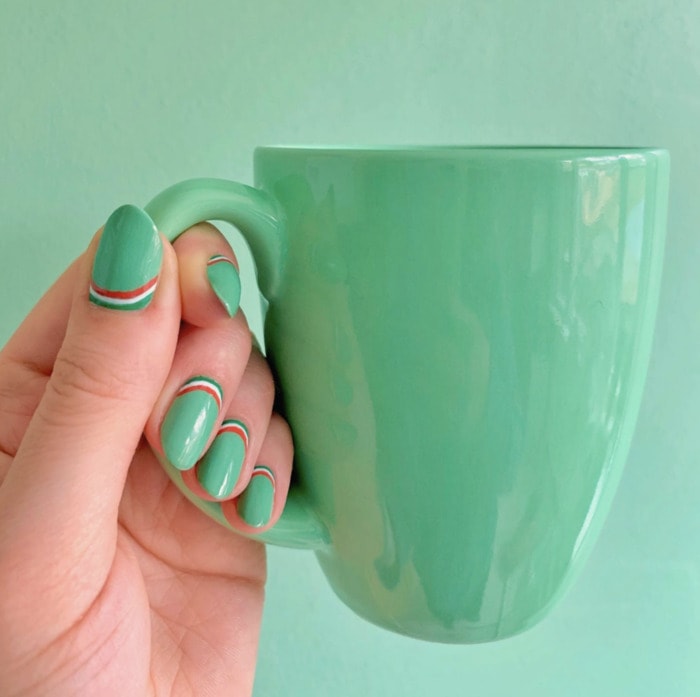 St Patricks Day Nails - Green with Irish Flag