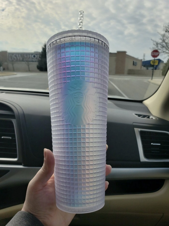 Starbucks Spring Cups 2022 - White Gridded Tumbler