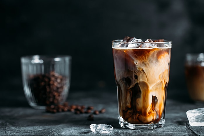 Starbucks Toasted Oatmilk Shaken Espresso - black background