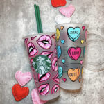 Starbucks Valentine's Cups Etsy - Pink Lips Conversation Hearts Cold Cup