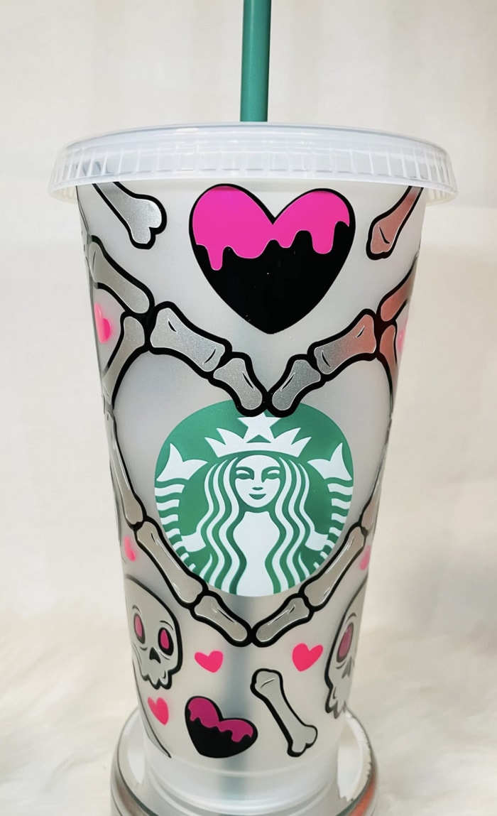 Starbucks Valentine's Cups Etsy - Skull Heart