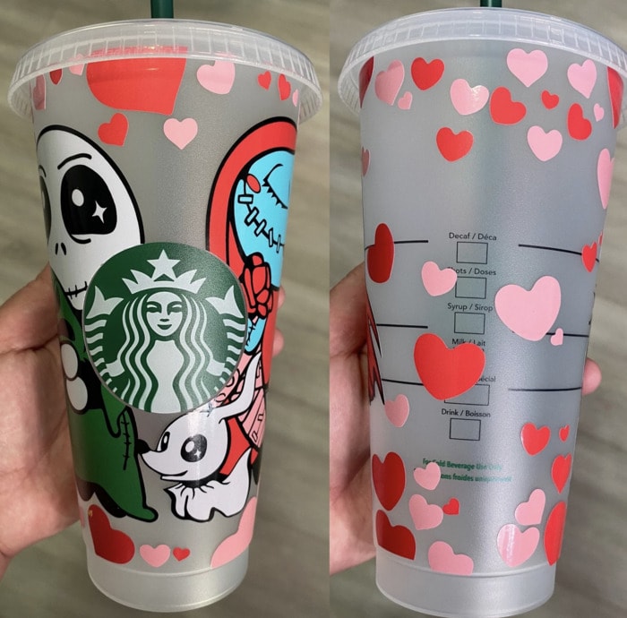 Starbucks Valentine's Cups Etsy - Jack Sally Nightmare Before Christmas