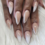 Stiletto Nails - Neutral Double French Tip