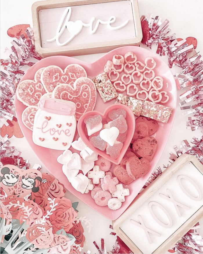 Valentine's Charcuterie Boards - candy dessert platter
