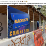 April Fool's Jokes - Blockbuster construction sign