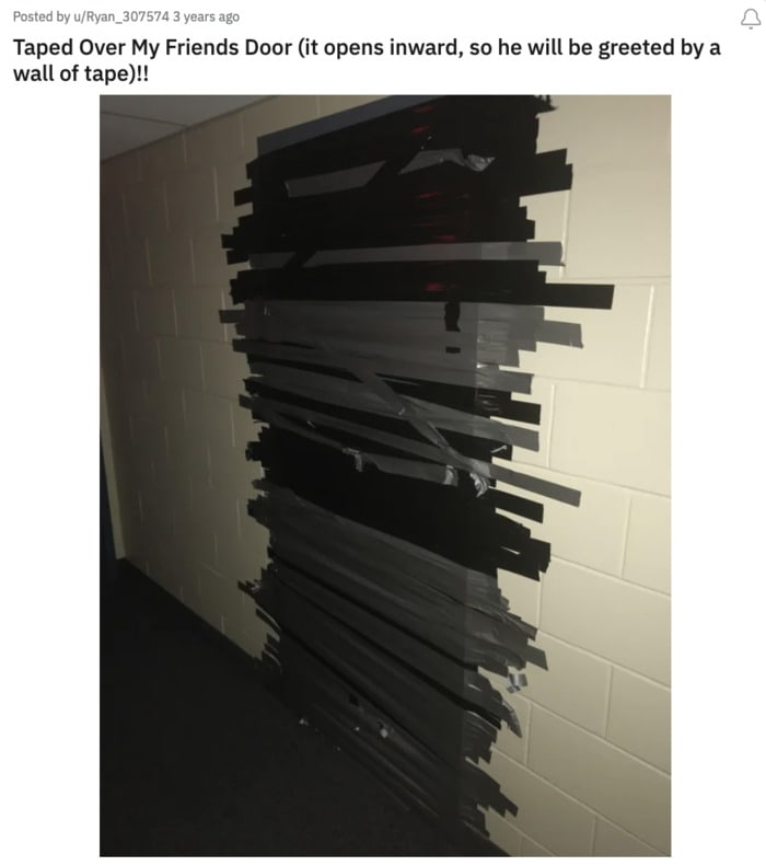 April Fool's Jokes - taping door
