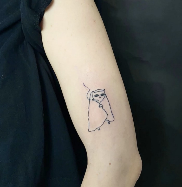 Funny Tattoos - cat in burrito
