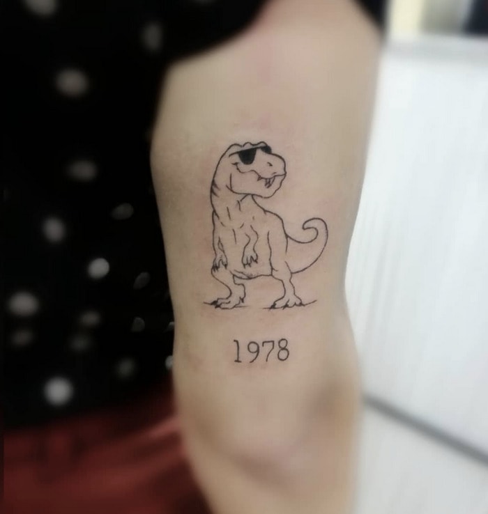 Funny Tattoos- vintage dinosaur