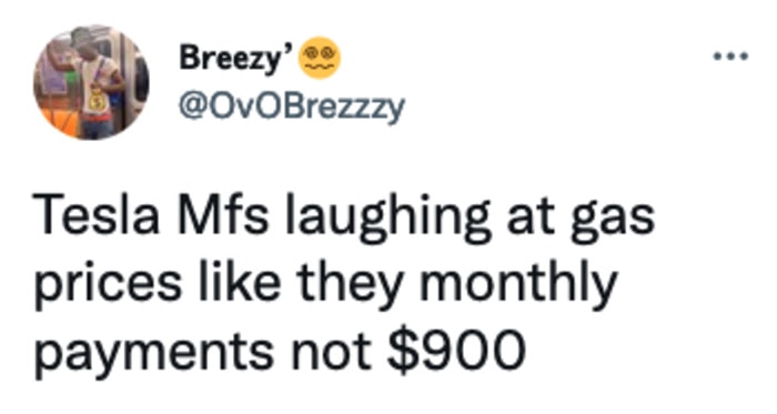 Gas Memes Tweets - Tesla owners laughing