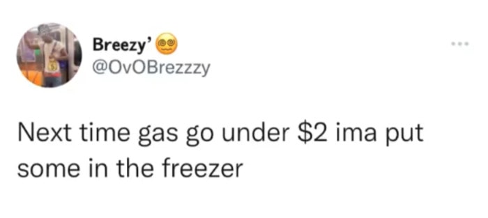Gas Memes Tweets - freezer