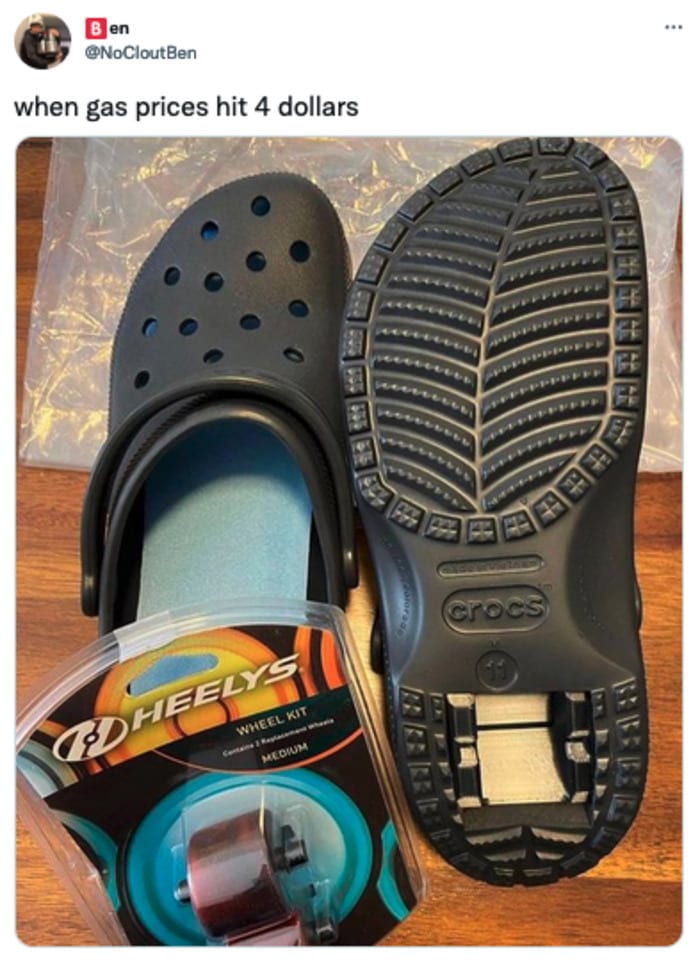 Gas Memes Tweets - Croc Heelys