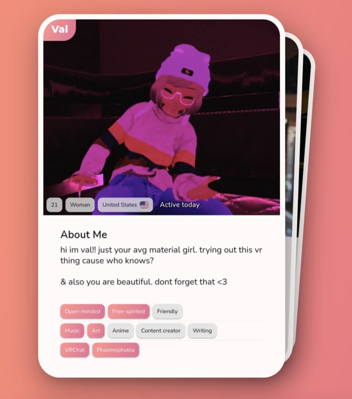 Sex Porn Metaverse - VR dating profile