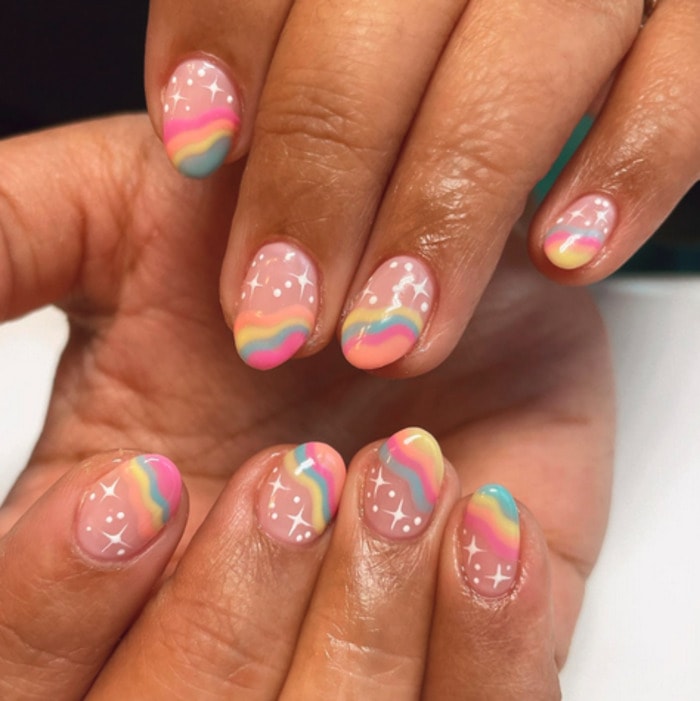 Spring Nails 2022 - rainbow tips