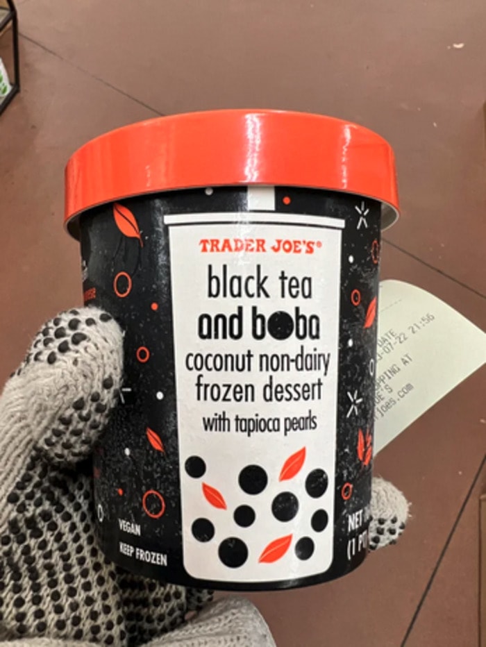 Trader Joe's Ice Cream - Black Tea and Boba