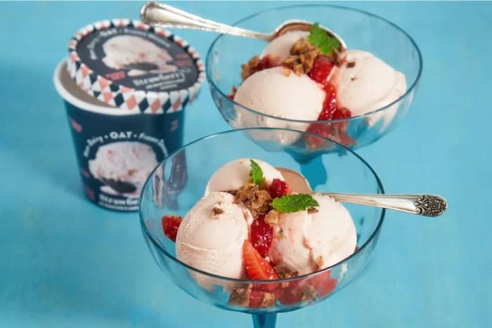 Trader Joes Ice Cream - Strawberry Non-Dairy Oat Frozen Dessert