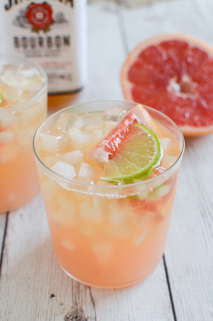 Whiskey Drinks - Grapefruit Ginger Bourbon Sour