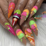 3D Nails - Neon Ice Cream