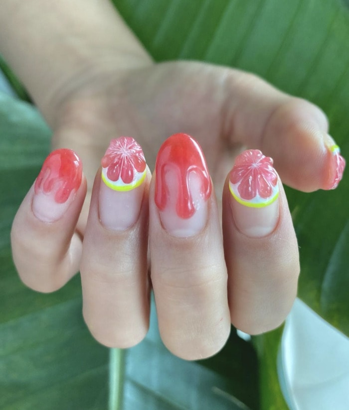 3D Nails - Pink Grapefruit