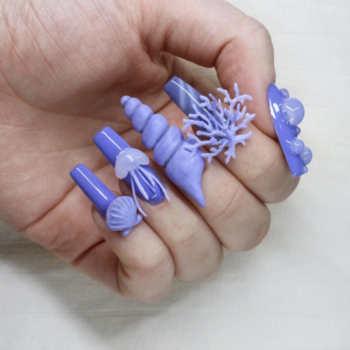 3D Nails - Periwinkle Seascape