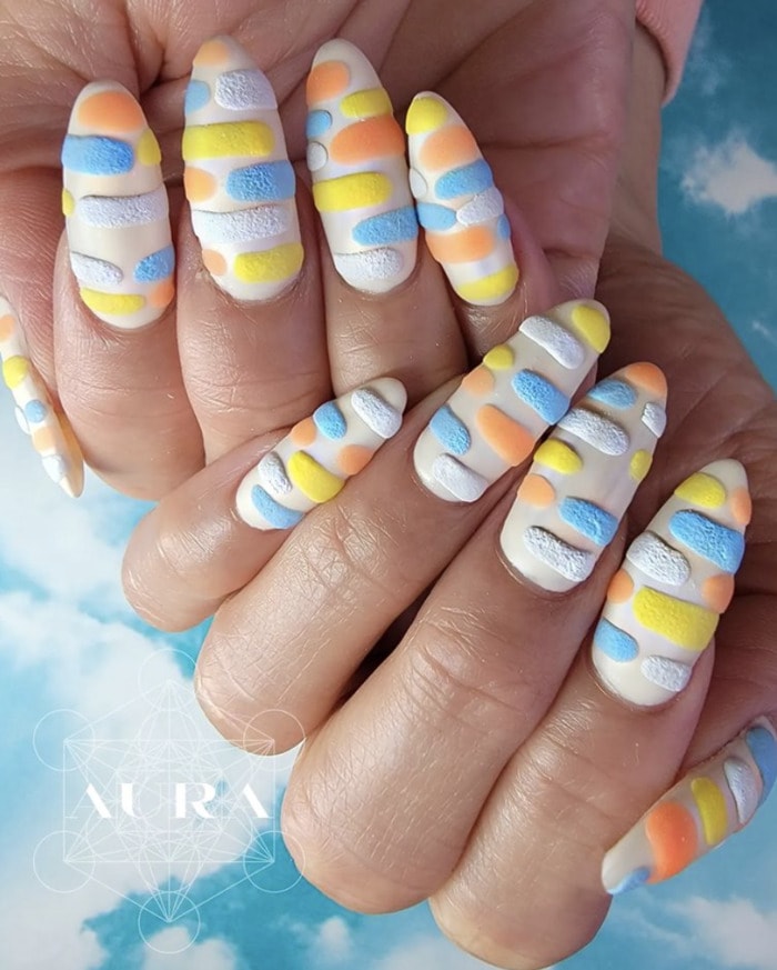3D Nails - Textured Almond Nails