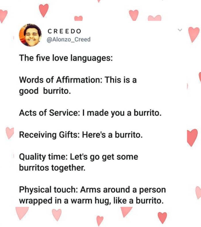 5 Love Languages - burritos