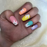 Easter Nails - Colorful Bunnies Peeking