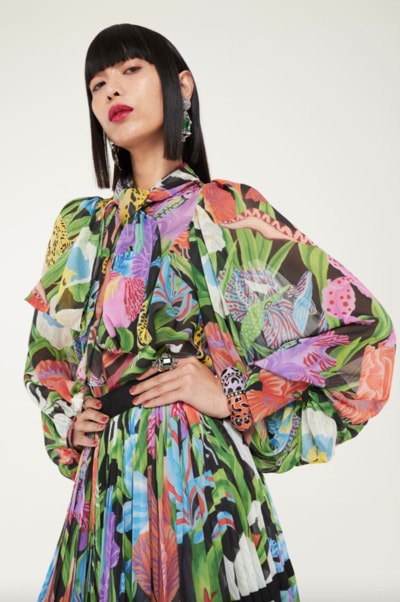 Iris Apfel x H&M Collection - Patterned Tie-Bow Blouse