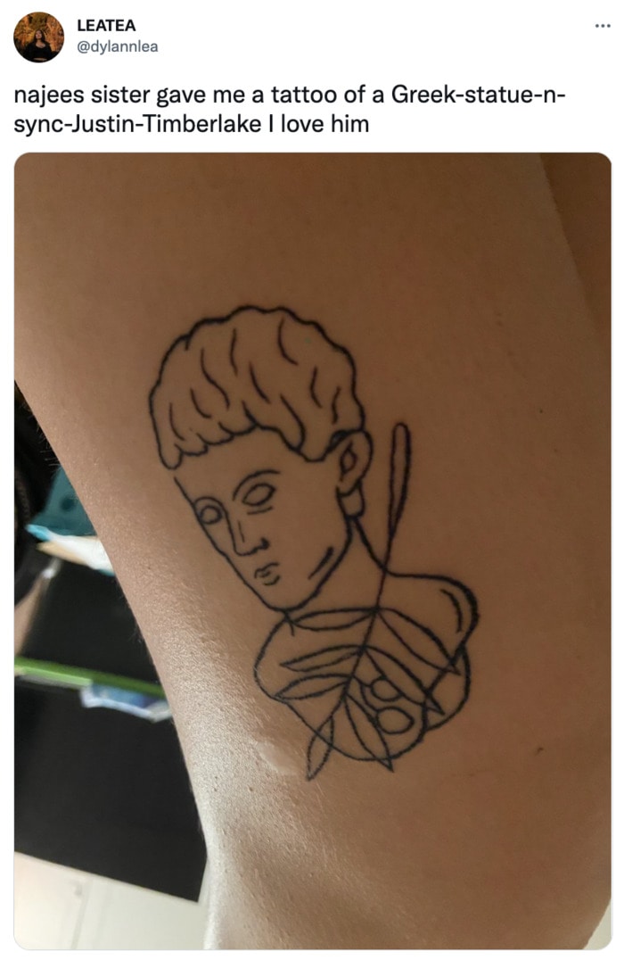 Justin Timberlake Tattoos - Greek God