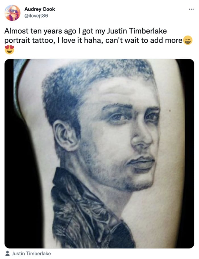 Justin Timberlake Tattoos - Portrait