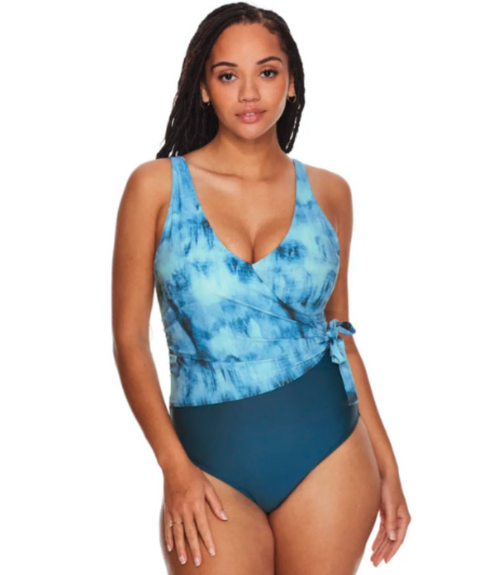 Swimsuits for Big Busts - Birdsong Santorini Sea Wrap One-Piece