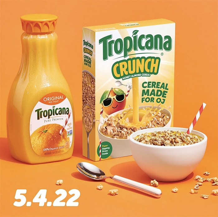 Tropicana Crunch Breakfast Cereal - Box Orange Juice