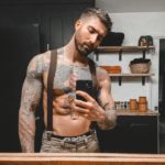 Thoren Bradley Chopping Wood Guy - suspenders
