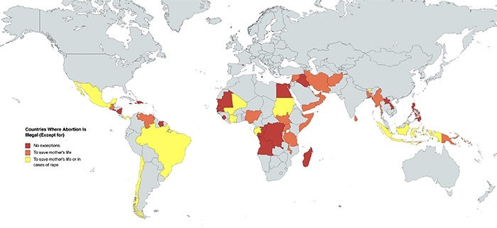 Countries Where Abortion is Banned