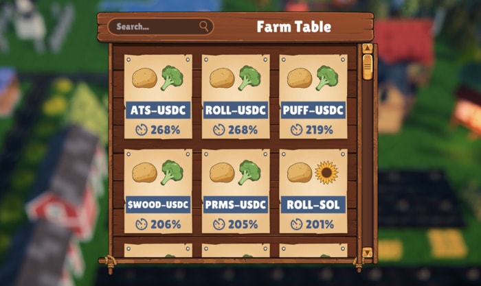 DeFi Land - farm board