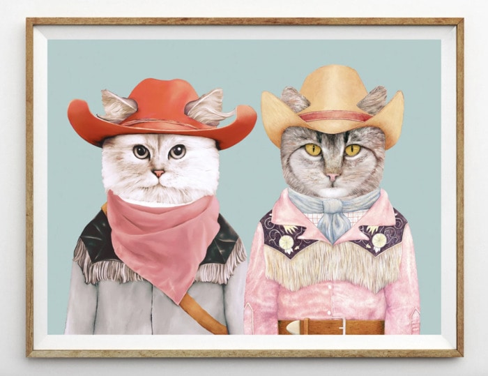 Gemini Gifts - Cowboy Cats print