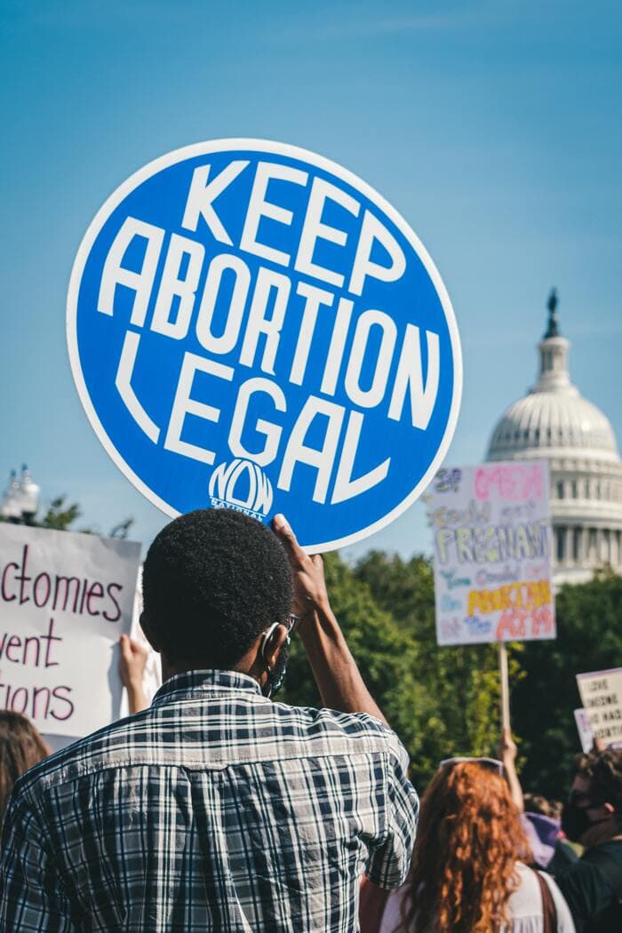 History of Abortion Timeline - Keep Abortion legal protest sign