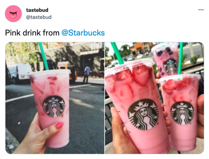 Starbucks Pink Drink - two drinks