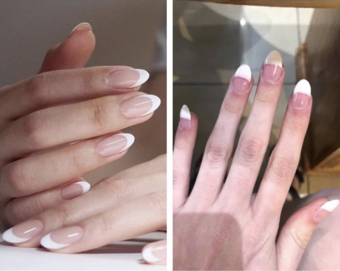 Worst Wedding Nails - bad French tips