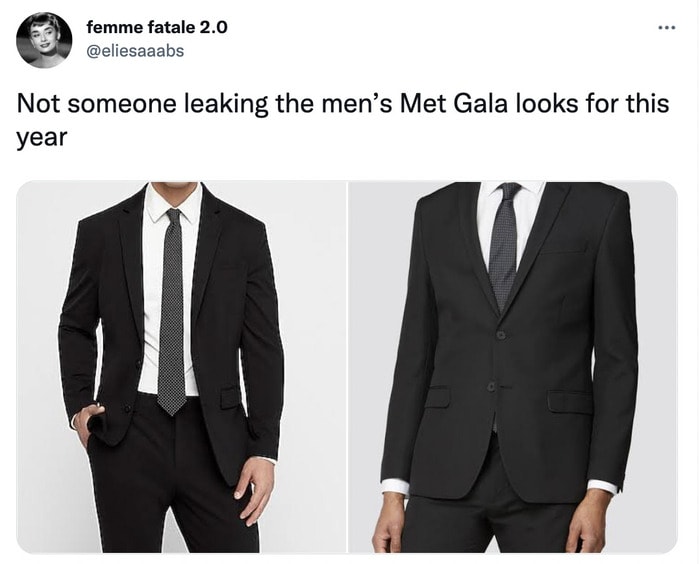Met Gala 2022 Memes - black tux
