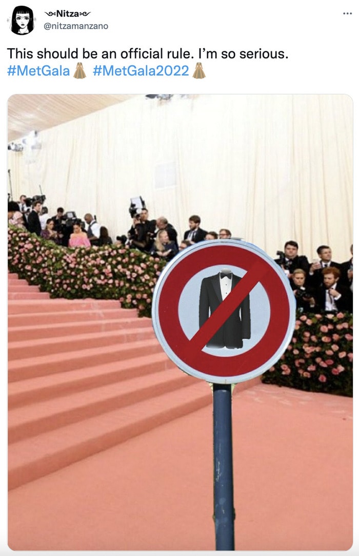 Met Gala 2022 Memes - banning black tux