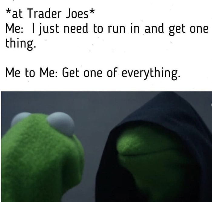 trader joes memes - kermit vs evil kermit