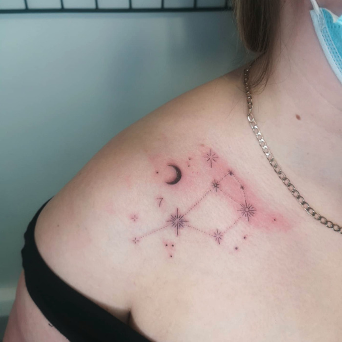 Aquarius Astrological Sign Star Constellation  Tattooed Now 