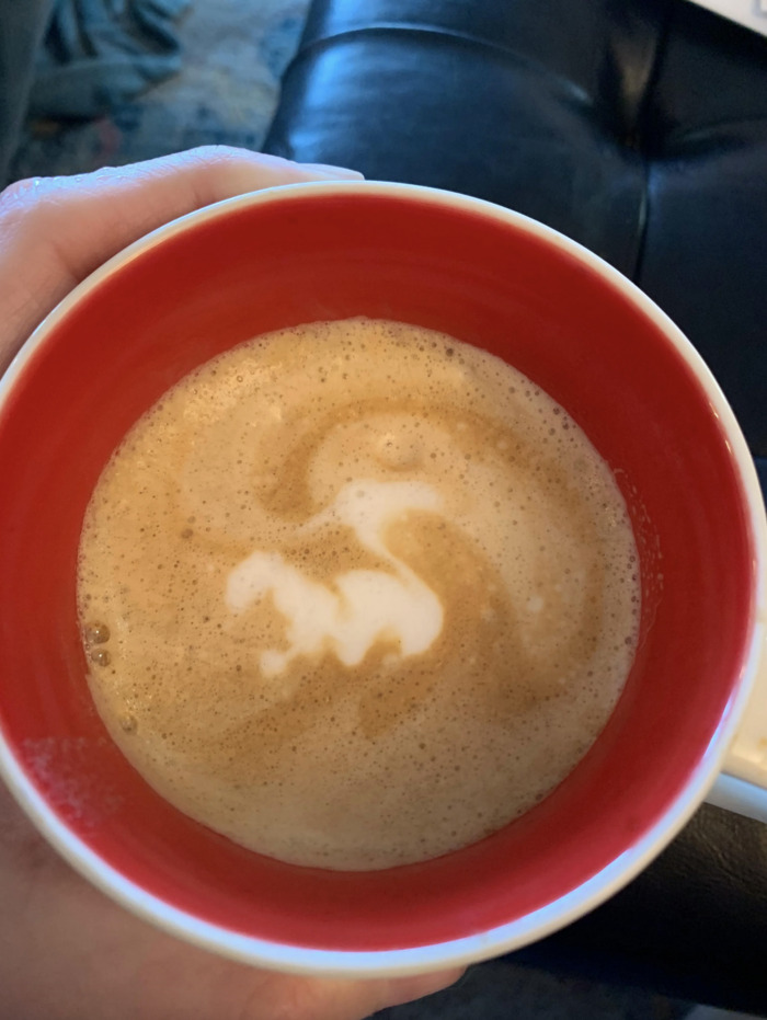 Funny Latte Art - squirrel or dragon