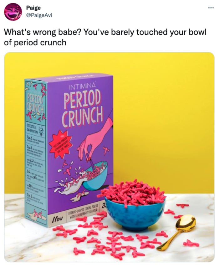 Period Crunch Cereal - what's wrong babe