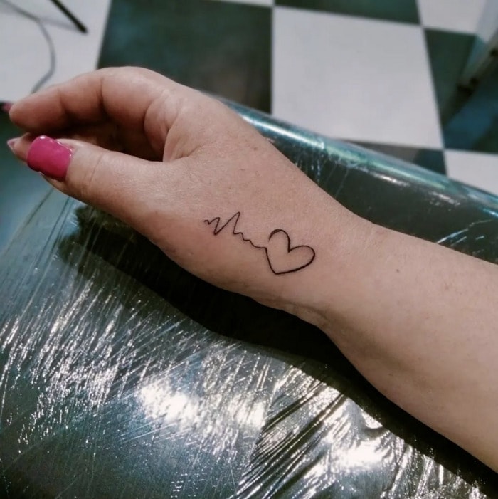 Small Wrist Tattoos - heartbeat