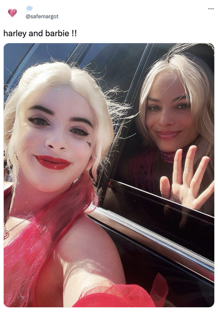 Barbie Set Photos Reactions - barbie and harley quinn