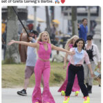 Barbie Set Photos Reactions - margot robbie america ferrera