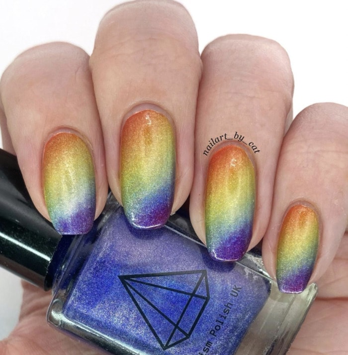 Rainbow Nails - holographic ombre rainbows